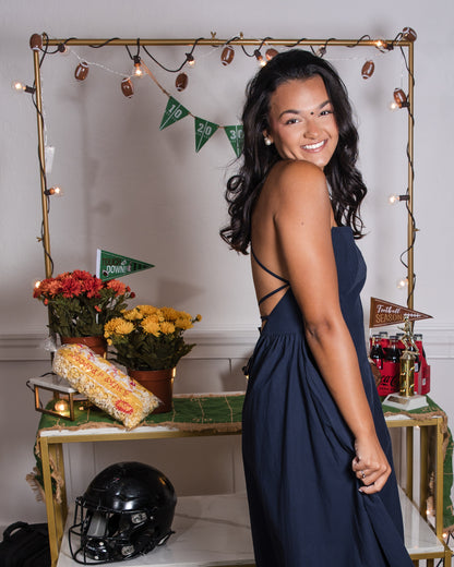 Sadee Open Back Dress - Navy Ship