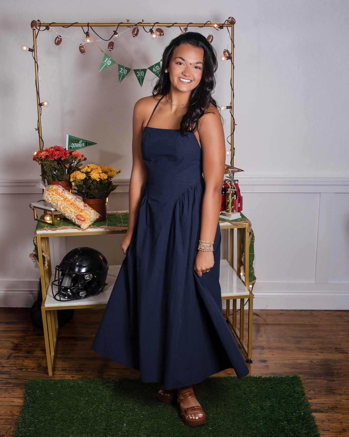 Sadee Open Back Dress - Navy Ship
