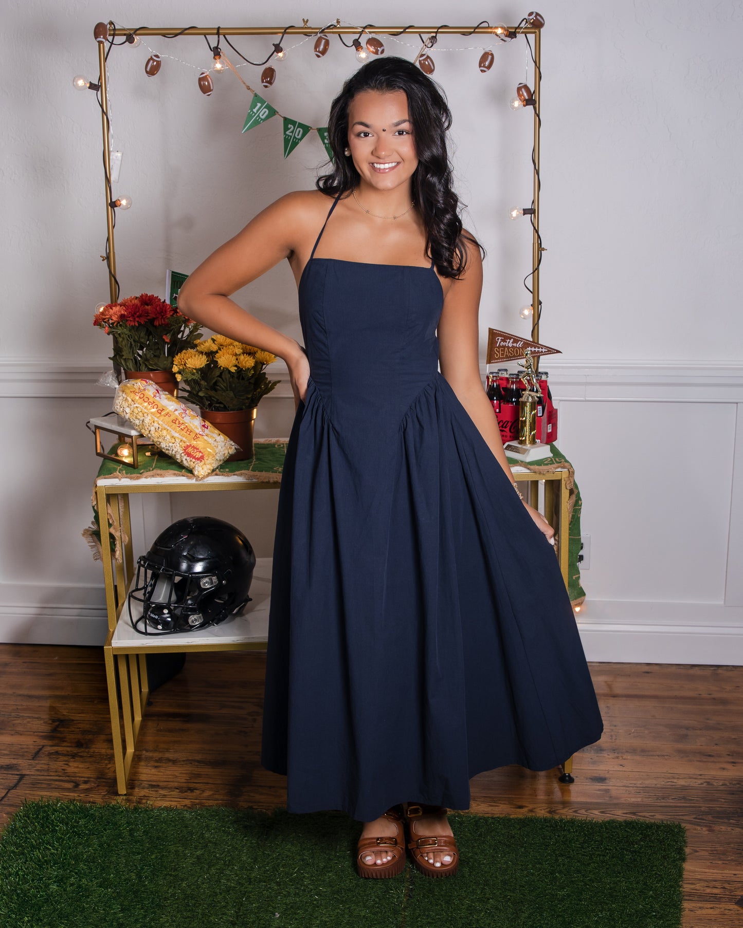 Sadee Open Back Dress - Navy Ship