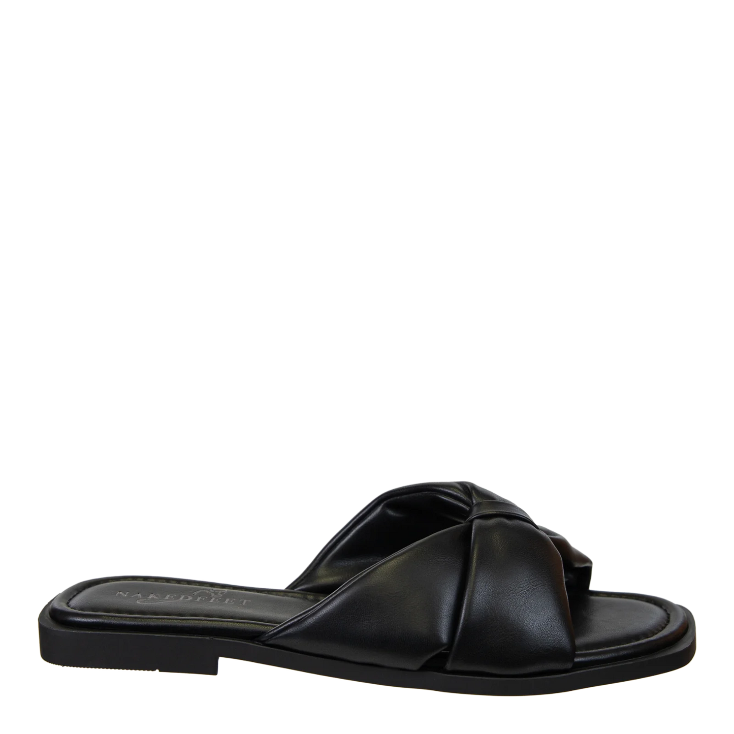 Naked Feet Goa Flat Sandals - Black