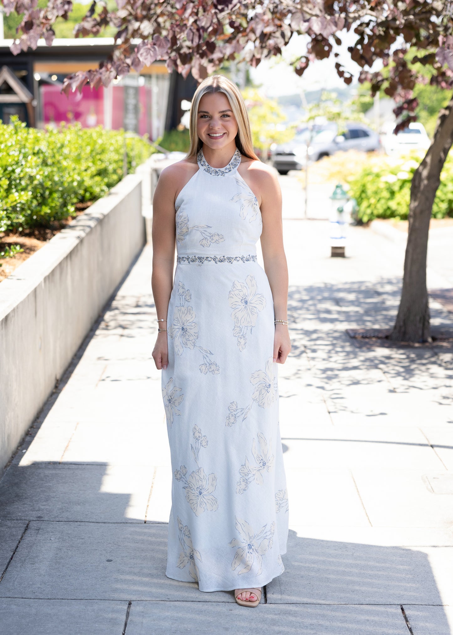 Riley Maxi Dress - Pale Blue Floral
