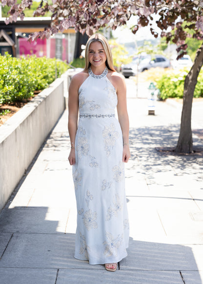 Riley Maxi Dress - Pale Blue Floral
