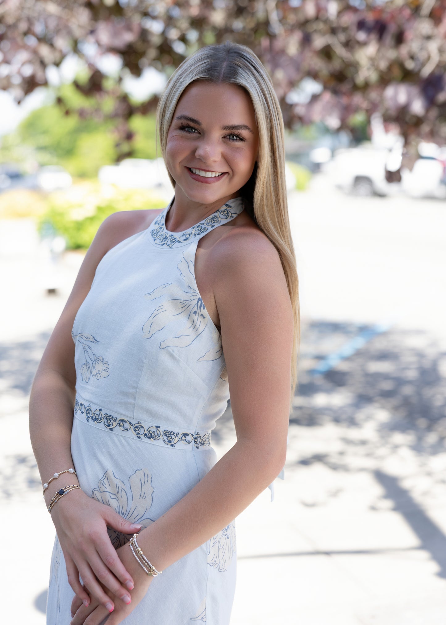 Riley Maxi Dress - Pale Blue Floral