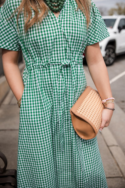 Bria Dress - Green/White Gingham