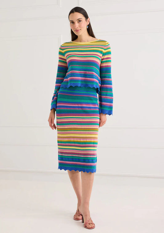 Eloise Skirt - Sunset Stripe