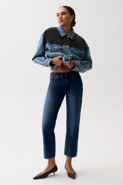 Issa Mid Rise Relaxed Straight Jean - Mirage
