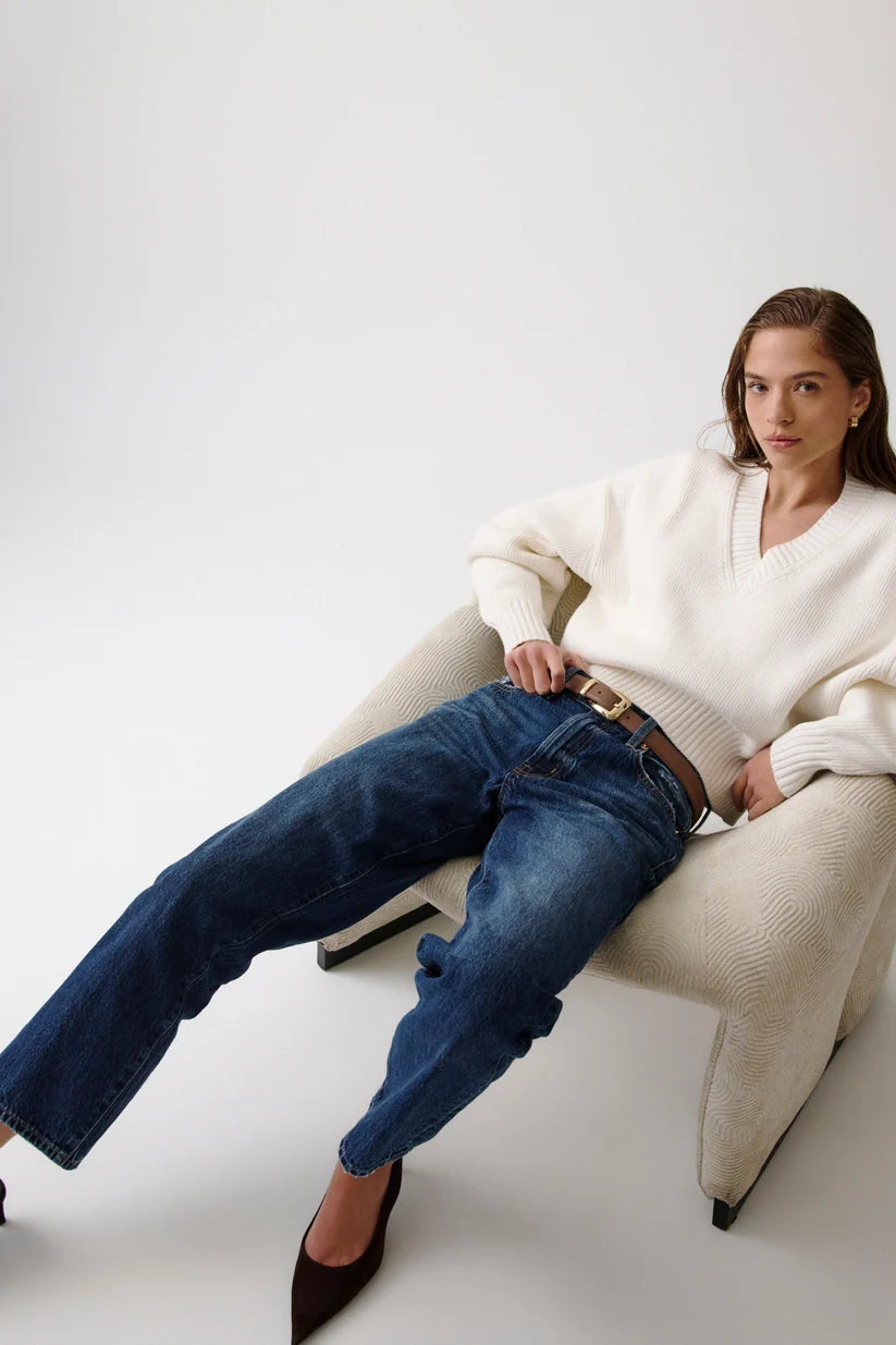 Issa Mid Rise Relaxed Straight Jean - Mirage