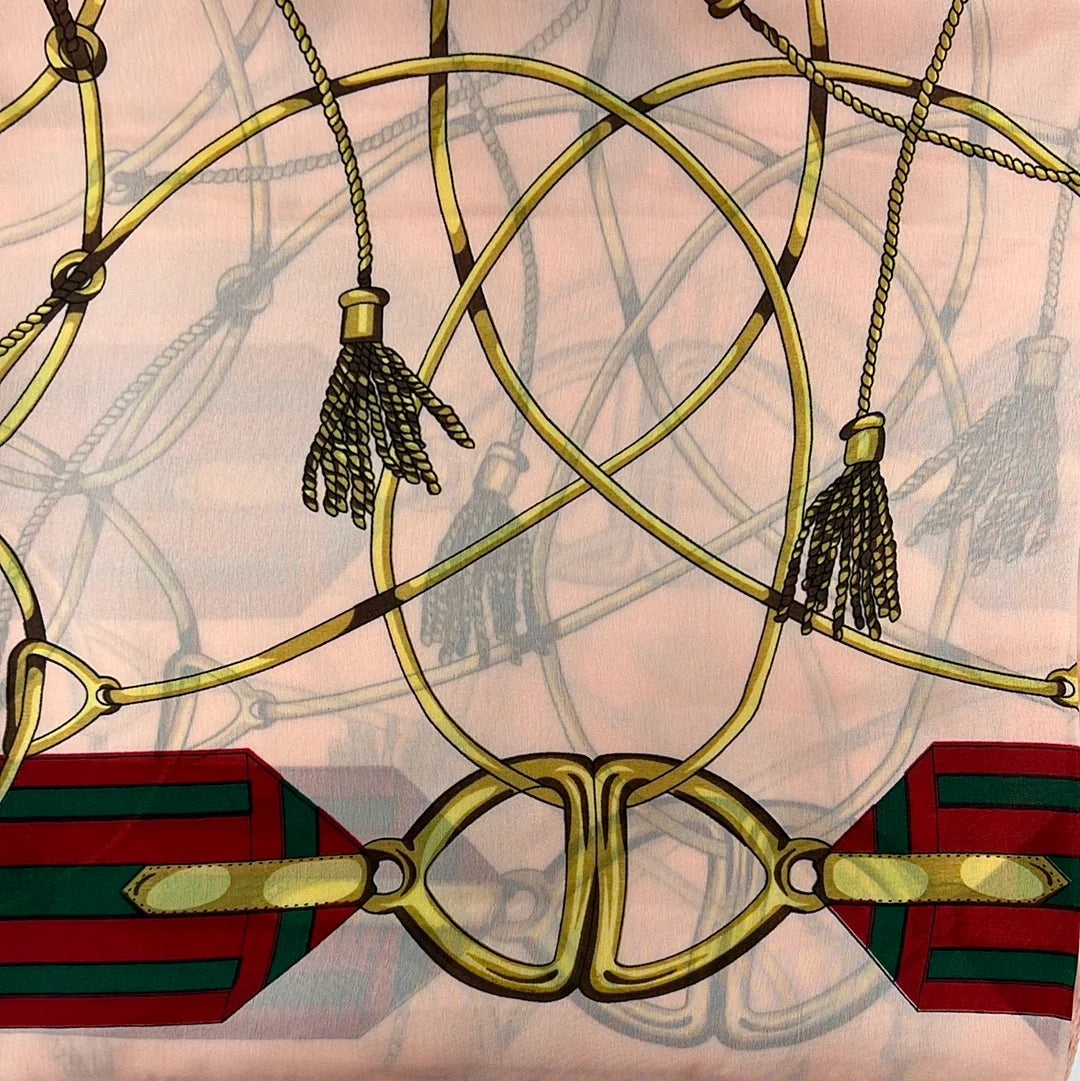 Gold Rope Chain Large Scarf - Peach