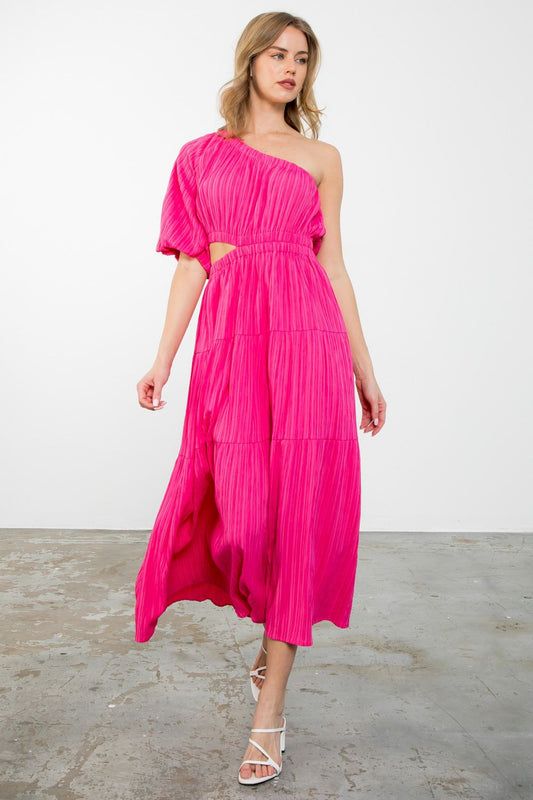 One Shoulder Tiered Maxi Dress