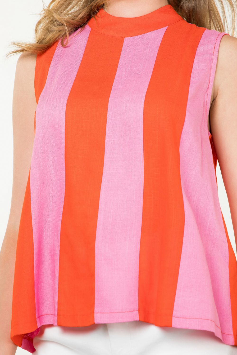 Sleeveless Colorblock Top - Orange