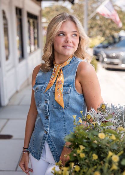 Ideline Denim Vest - Vintage Havana