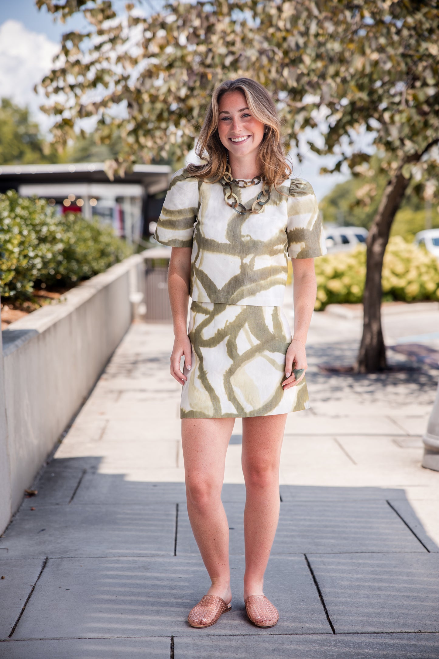 Olivia Top - Seabreeze Ikat Green