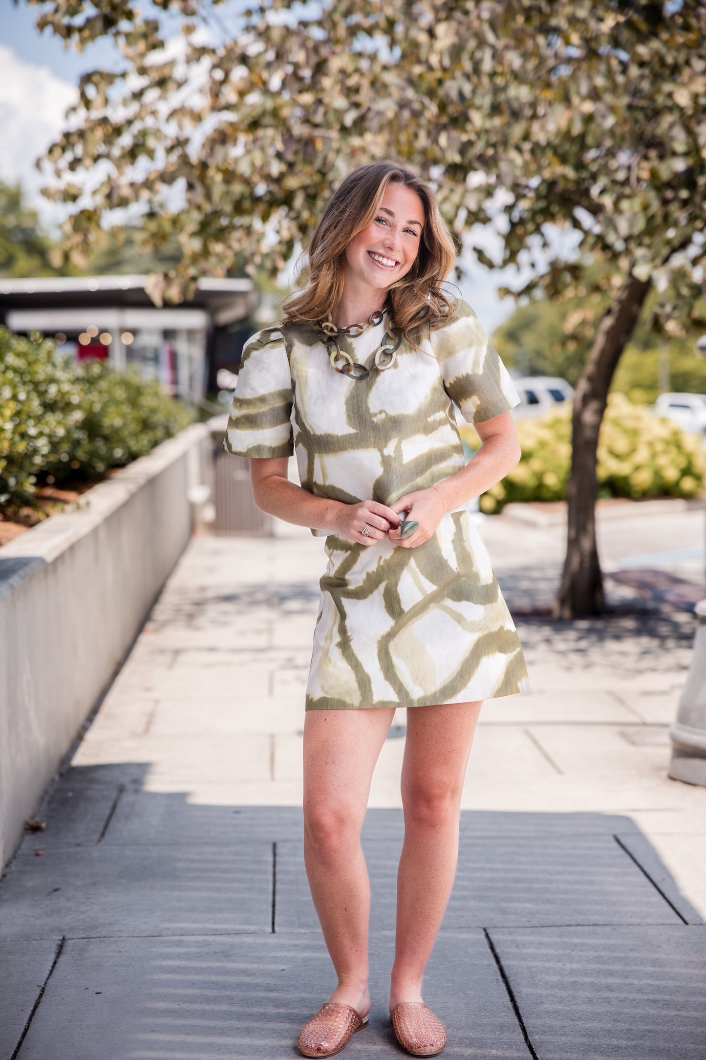 Olivia Top - Seabreeze Ikat Green