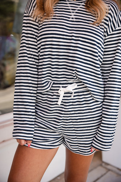 Folded Hem Shorts - Navy