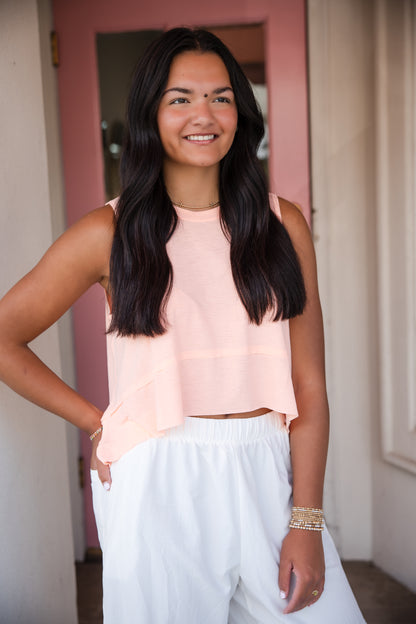 Free People Tempo Tank Top - Pastel Peach