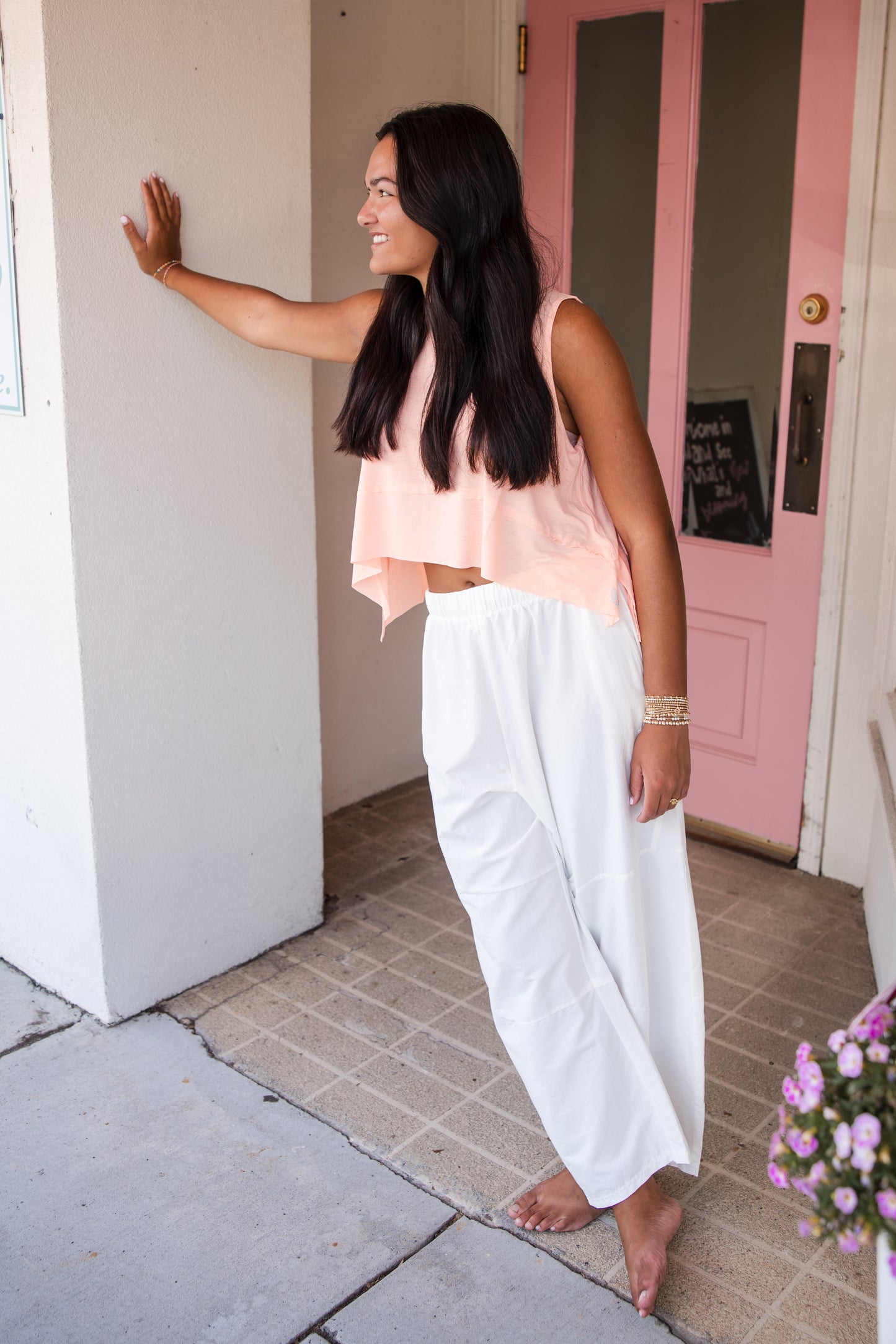 Free People Tempo Tank Top - Pastel Peach