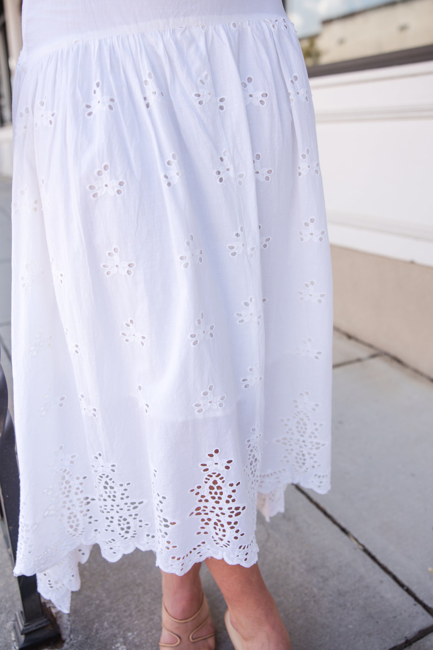 Sorrento Maxi Skirt - Sand Eyelet