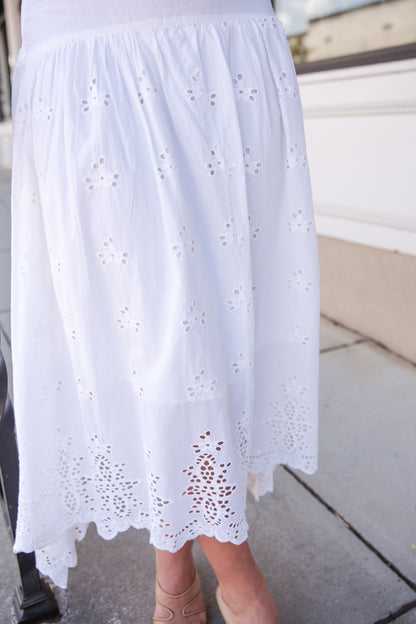 Sorrento Maxi Skirt - Sand Eyelet