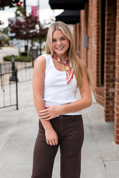 Larisa Scoop Neck Tank Top - Optic White