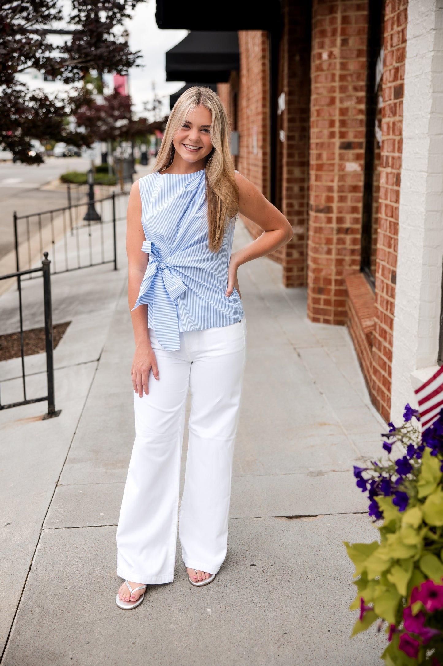 Crisp Classic Bow Top - Blue Combo