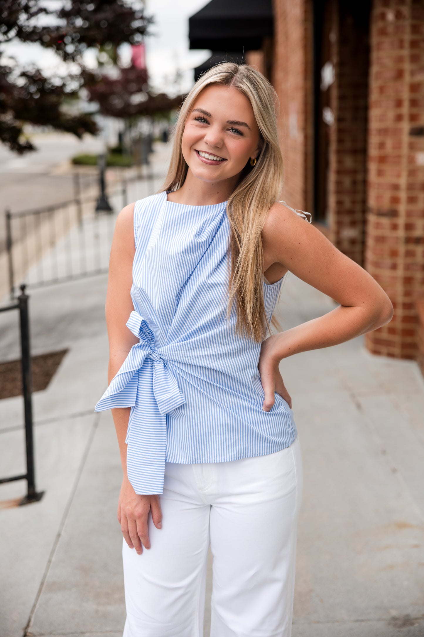 Crisp Classic Bow Top - Blue Combo