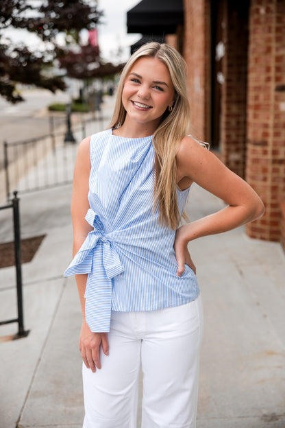Crisp Classic Bow Top - Blue Combo