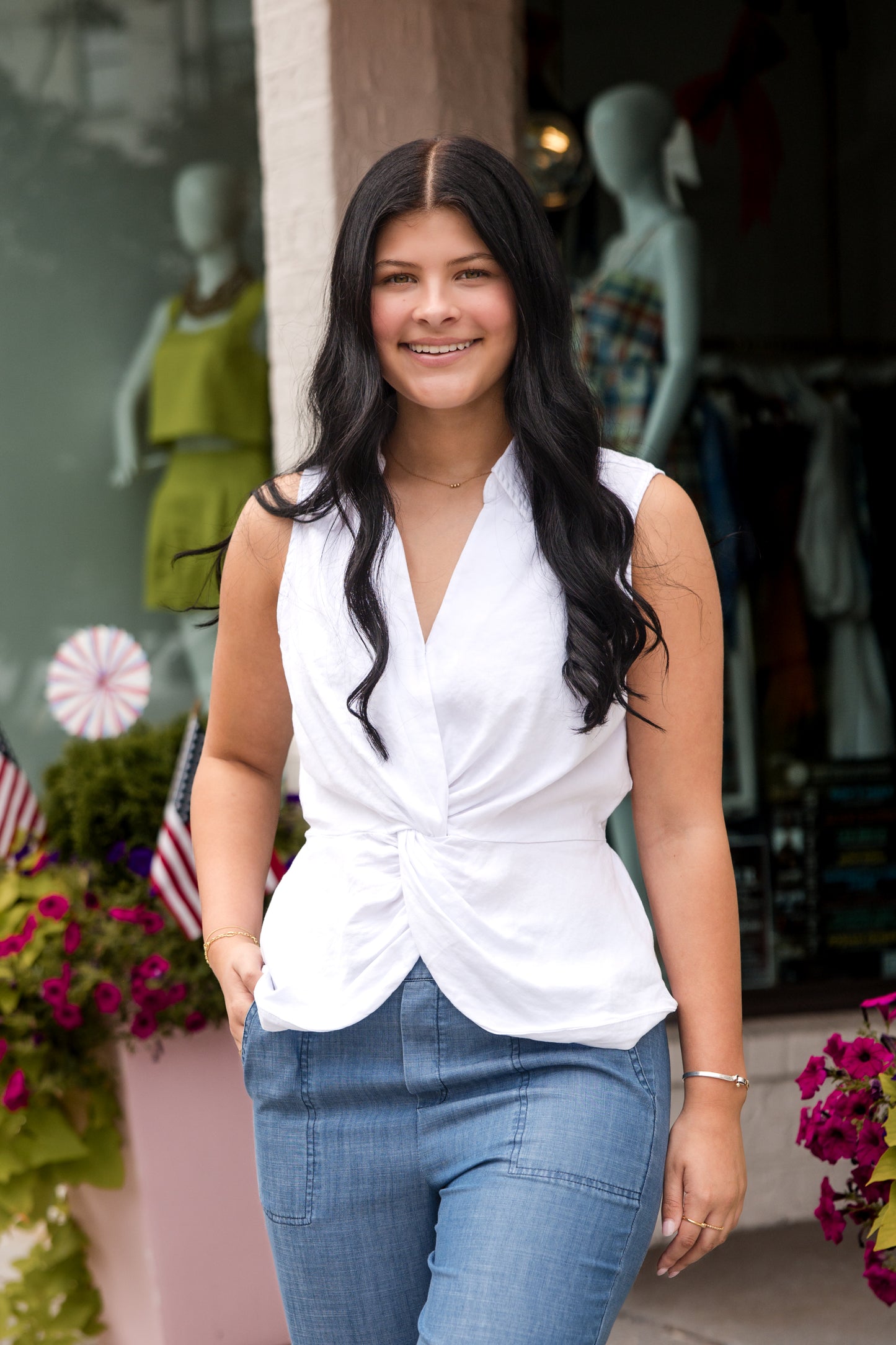 Sara Linen Top - White