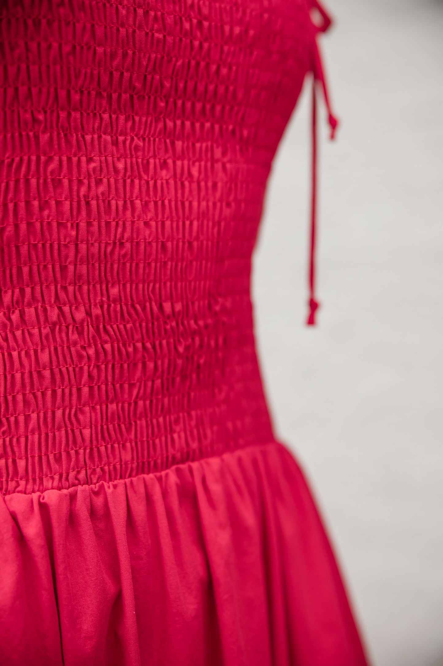 Rouge Smocked Dress - Red