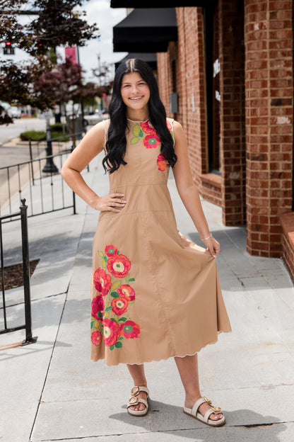 Claire Dress - Poppy Patch Iced Coffee