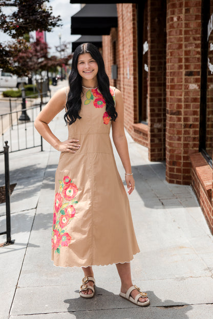Claire Dress - Poppy Patch Iced Coffee