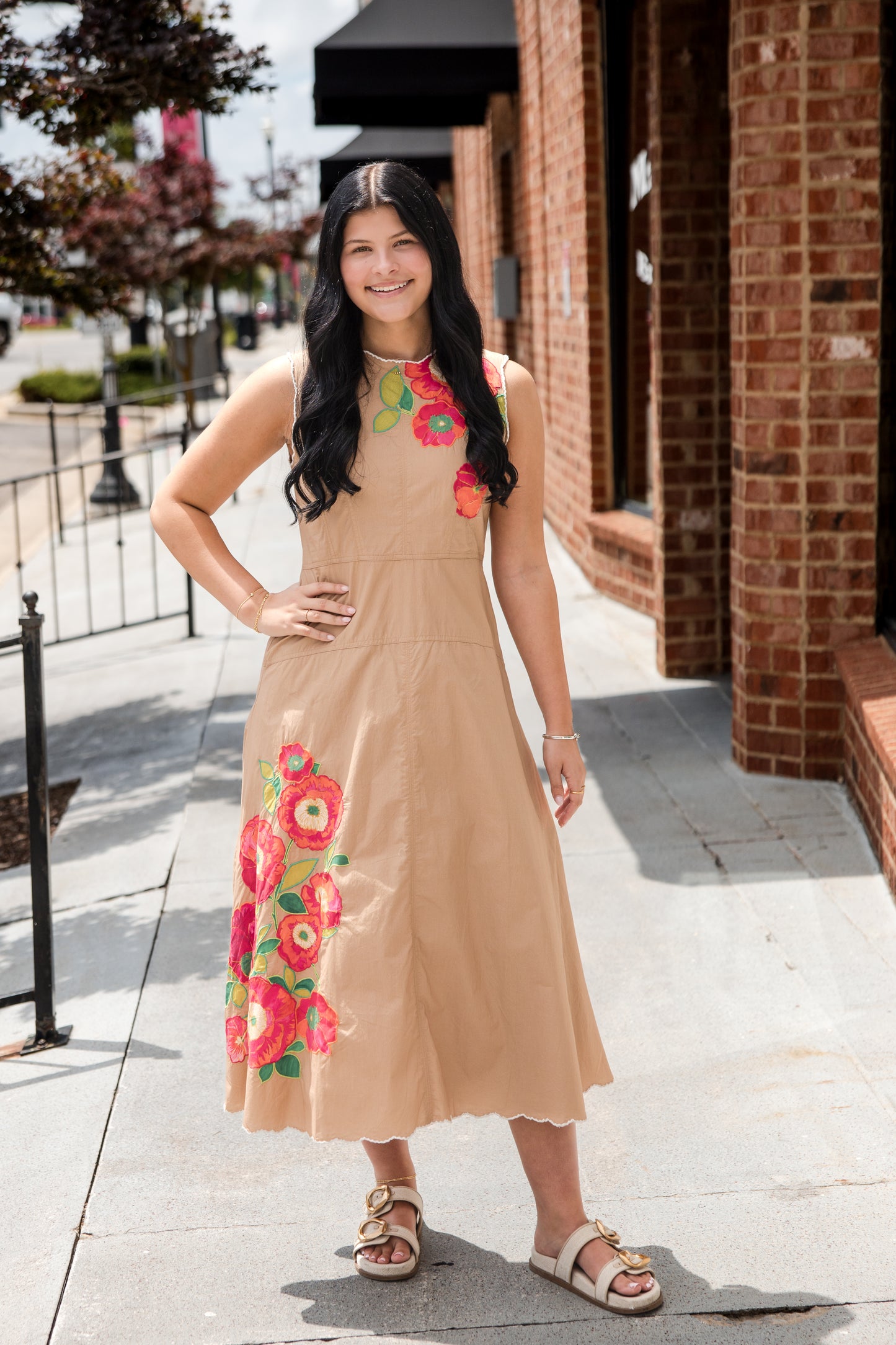 Claire Dress - Poppy Patch Iced Coffee
