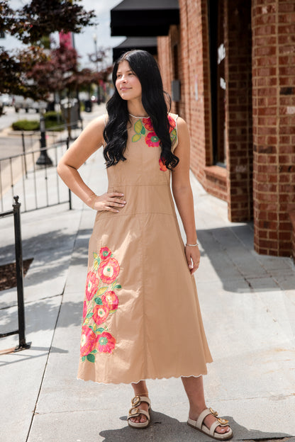 Claire Dress - Poppy Patch Iced Coffee