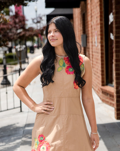 Claire Dress - Poppy Patch Iced Coffee