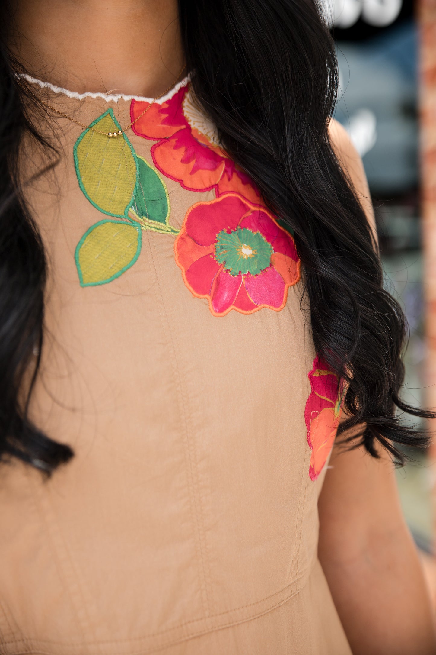 Claire Dress - Poppy Patch Iced Coffee