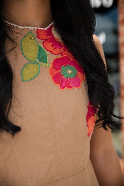 Claire Dress - Poppy Patch Iced Coffee