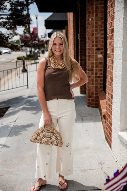 Larisa Scoop Neck Tank Top - Tamarind