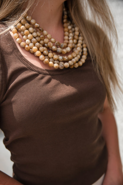Larisa Scoop Neck Tank Top - Tamarind