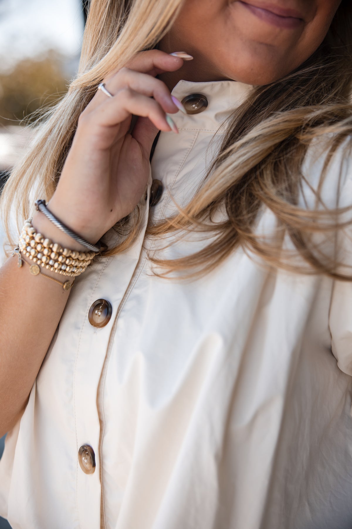 Puff Sleeve Bubble Top - Ecru