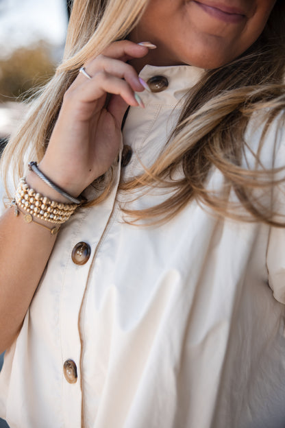 Puff Sleeve Bubble Top - Ecru