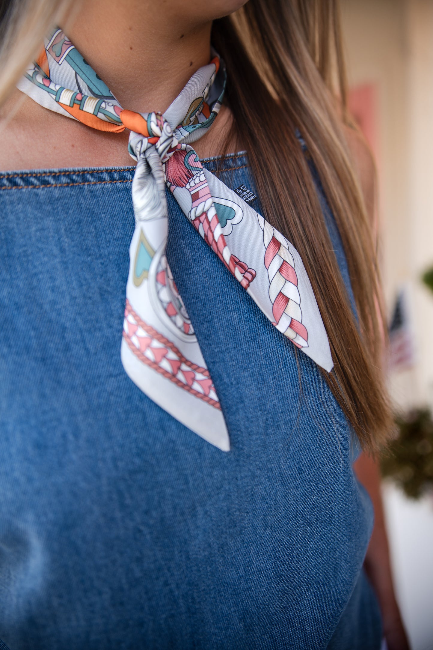 Tiana Denim Top - Sena Blue