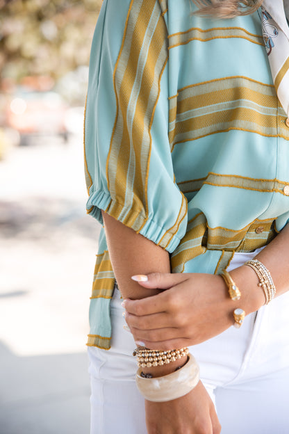 Bonny Top - Fringe Stripe