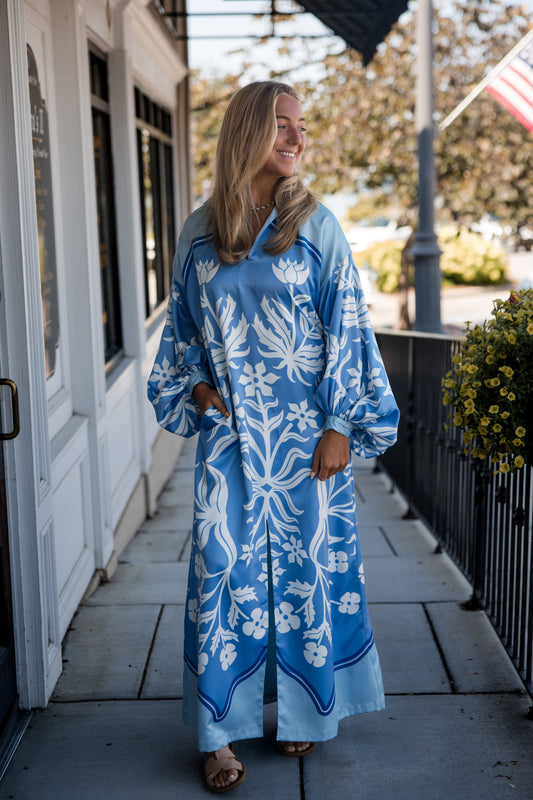 Fiona Dress - Dutch Tile