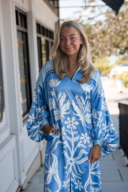 Fiona Dress - Dutch Tile