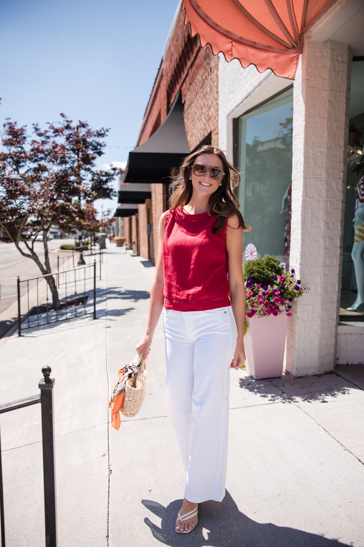 Joanne Sleeveless Crop Top - Tomato