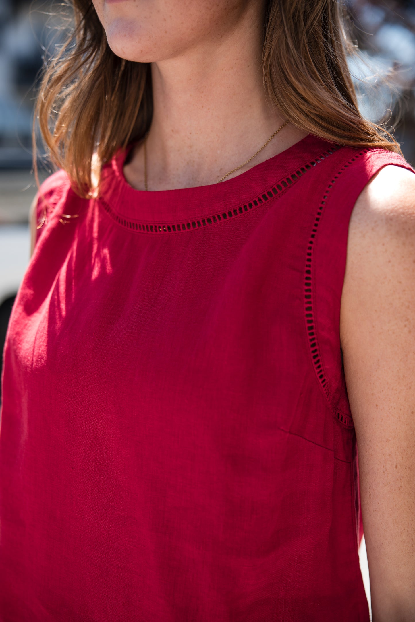 Joanne Sleeveless Crop Top - Tomato