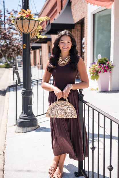 Roshan Dress - Brown