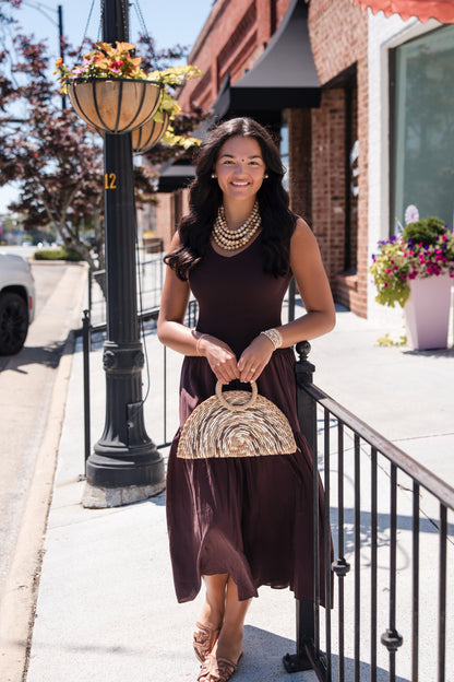 Roshan Dress - Brown