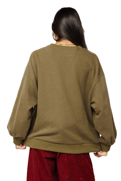 Queen of Sparkles Brown Plaid 'Thanks' Sweatshirt
