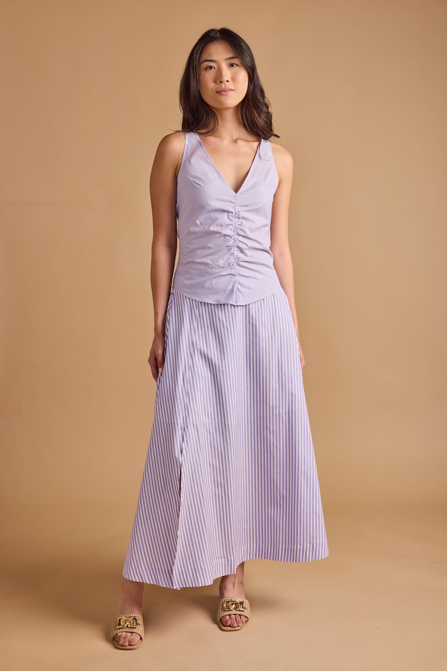 Louanne Top - Lavender Stripe