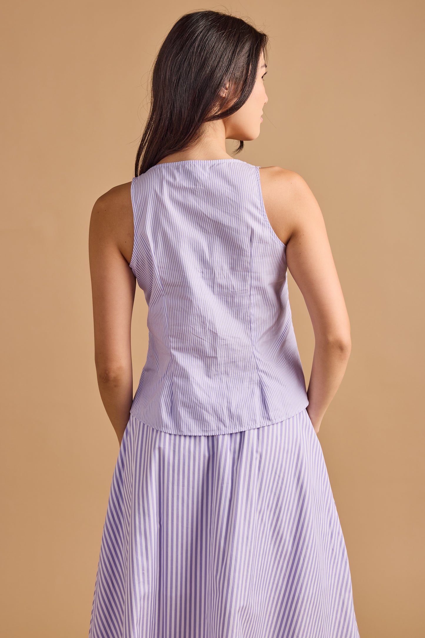 Louanne Top - Lavender Stripe
